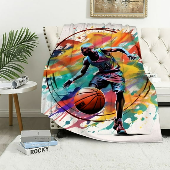 Shiartex Basketball Throw Blanket for Couch Sofa Bed Lightweight Soft Blanket All Seasons Flannel Material - Available in Multiple Sizes 40x50in