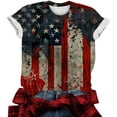 thumbnail image 2 of Elvqul Womens Patriotic Tops 4th of July American Flag Blouses Plus Size Independence Day Round Neck Shirts for Women Short Sleeve, 2 of 5