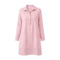 thumbnail image 5 of Mlkoz Fall Dresses for Women Casual Striped Collared Shirt Dress Long Sleeve With Pockets Fitted Waist Daily Wear, 5 of 6