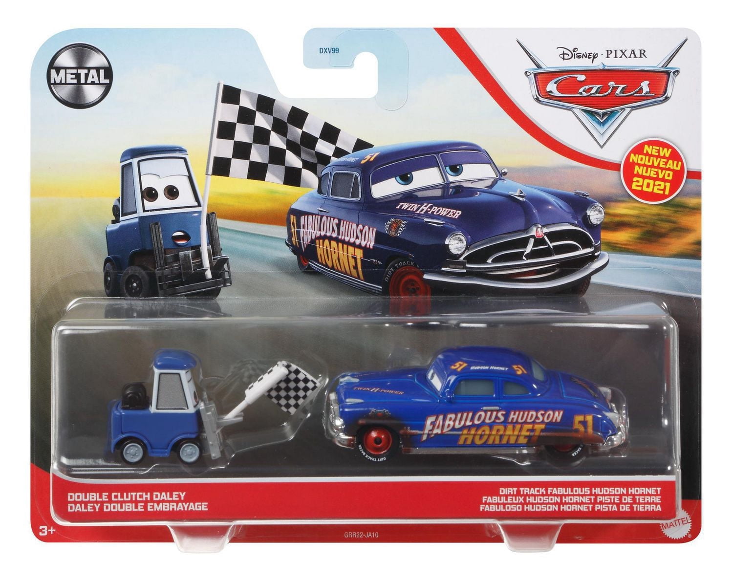 Disney Pixar Cars 3 Double Clutch Daley & Dirt Track Fabulous Hudson Hornet 2-Pack