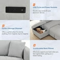 thumbnail image 6 of LUCKHAO 82.6" L-shaped Sectional Pull Out Sofa Bed Sleeper Sofa with Two USB Ports, Two Power Sockets and a Movable Storage Ottoman， for Living Room, 6 of 9