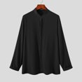 thumbnail image 3 of INCERUN Men's Long Sleeve Casual Solid Color Tops Button Down Dress Shirts, 3 of 5