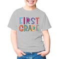 thumbnail image 3 of HCYSFG Girls Back To School T Shirts First Grade Letter Colorful School Theme Tees Crewneck Short Sleeve Regular Fit Classroom Outfit Tops, 3 of 7