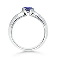 thumbnail image 2 of ANGARA Natural Semi Bezel Dome Tanzanite Ring with Diamond Accents in 14K White Gold for Women (Size-5mm) | December Birthstone, Birthday, Anniversary, Jewelry Gift for Women | Natural Tanzanite Ring, 2 of 7