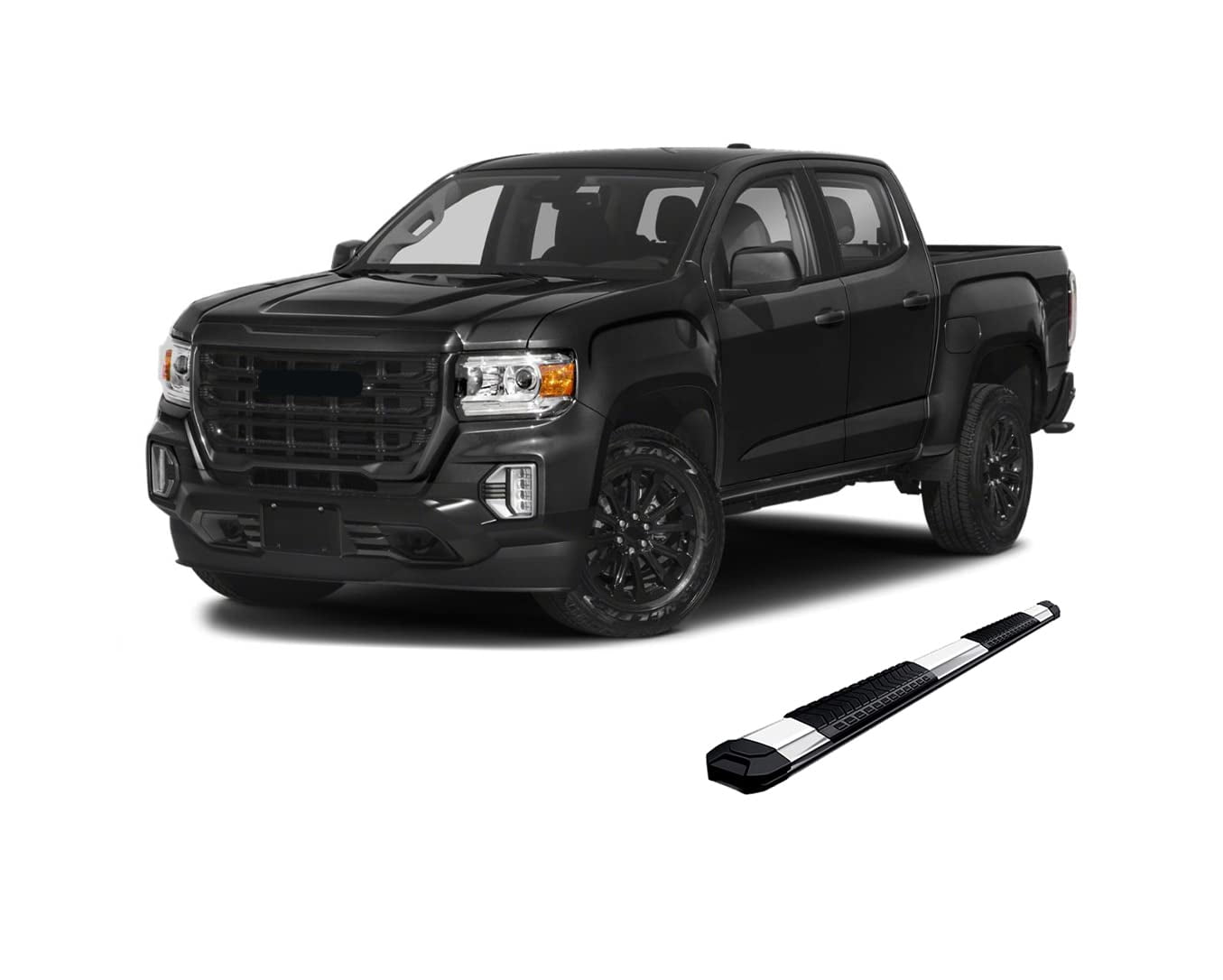 Black Horse Silver Aluminum Cutlass Running Boards Compatible with 2015-2024 Chevrolet Colorado/GMC Canyon Crew Cab
