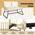 thumbnail image 4 of Renwick 4-Piece Patio Wicker Conversation Set with Loveseat, Table, 2 Chairs, Tan/Cream, 4 of 8