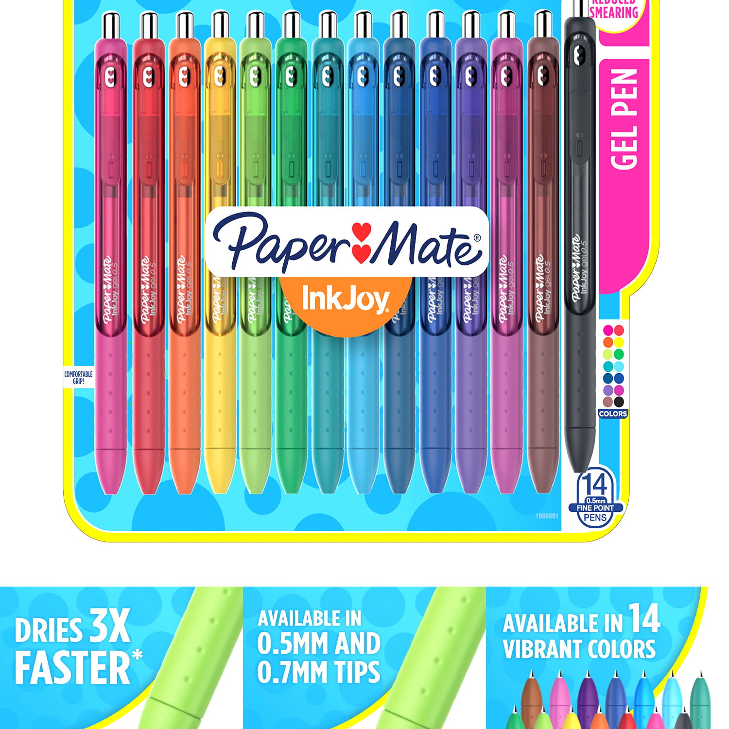 Paper mate Inkjoy Gel Pens Fine Point 0.5mm Assorted Colors Gel Ink Rollerbal...