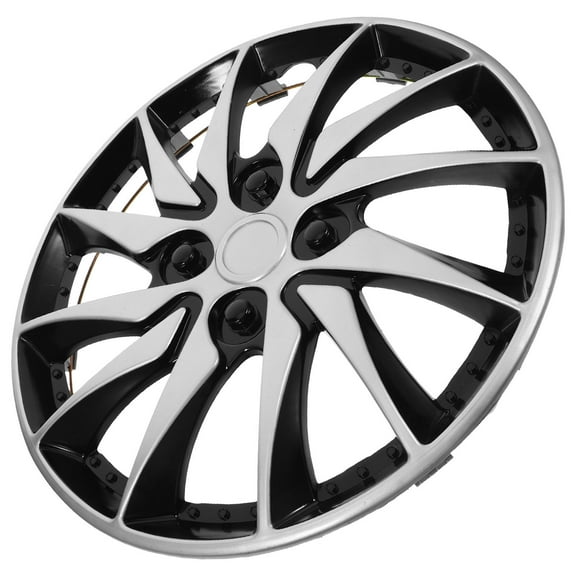 MLINS 14 Inch Car Wheel Case Hubcap for Car Hub Auto Refit Accessory (Silver Black)