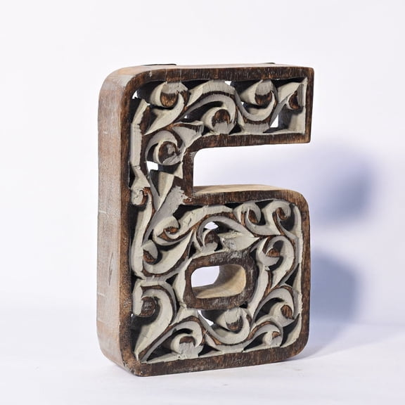 HANDMADE ECO-FRIENDLY "G" WOOD ALPHABET LETTER BLOCK FOR WALL MOUNT & TABLE TOP DCOR, Gray Antique Color, Traditional Design, Letter Block For Study Room, Kids Room, Living Room, Hall, Cabin, Offices