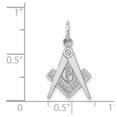 thumbnail image 2 of 14k White Gold Polished Masonic Charm - 1.0 Grams - Measures 20.9x12.3mm, 2 of 2