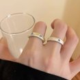 thumbnail image 3 of Womens Copper Cross Ring With Blue Diamond Accent Electroplated Elegant Adjustable Opening Fashion Jewelry Gift, 3 of 6