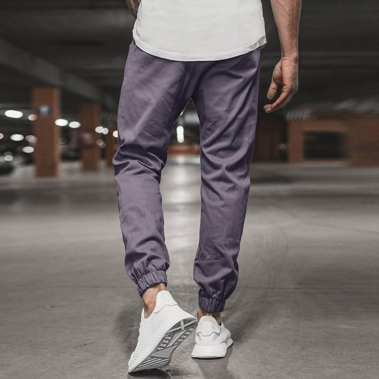 Men's Lightweight Joggers Quick Dry Jogging Pants Running Tapered  SweatPatns with Zipper Pockets