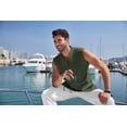 thumbnail image 3 of COOFANDY Men Linen Beach Tank Top Summer Boho Drawstring V Neck Sleeveless Shirt, 3 of 6