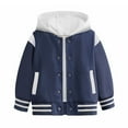 thumbnail image 5 of Qopobobo Kids Jacket Kids Baseball Jackets Boys and Girls Varsity Coat Buttons Cardigan Letter Sport Letterman School Jacket Dark Blue,1-2 Years, 5 of 5
