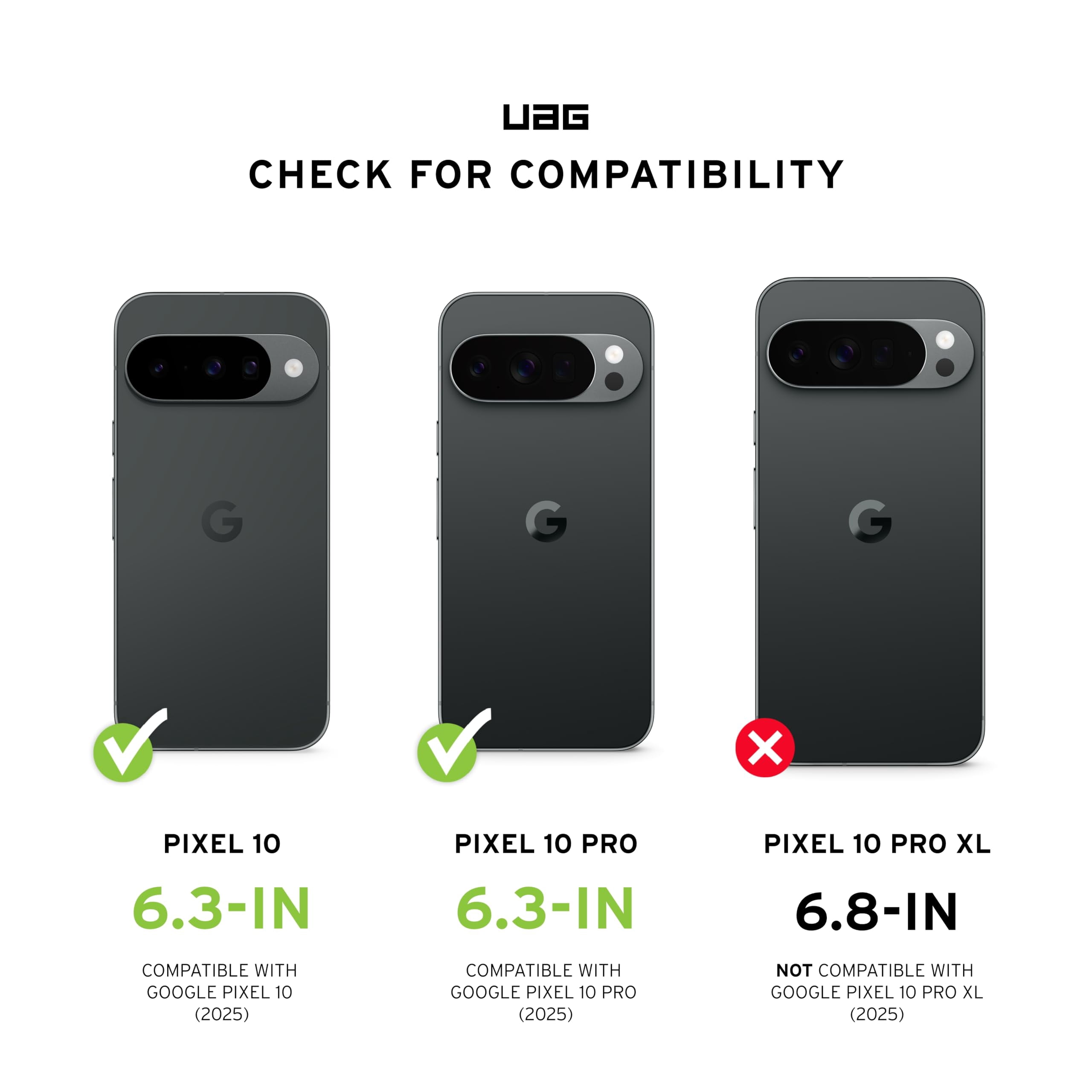UAG Made for Google Pixel 10 Case & Pixel 10 Pro Case Pathfinder Clear - Magnetic Charging Transparent Rugged Protective Cover, Ash/Black