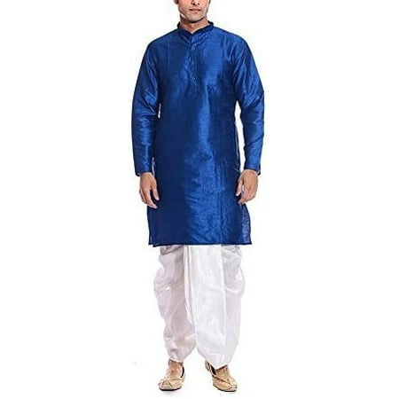 

Royal Men s Silk Blend Dhoti & Kurta Set_Royal Blue