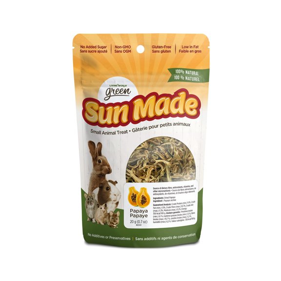 Living World Friandises pour Petits Animaux Green Sun Made - Papaye - 20 g (0.7 oz)