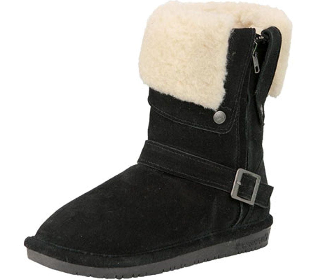 Bearpaw Boots Womens Madison Suede Faux Leather Zipper Buckle 1808W ...