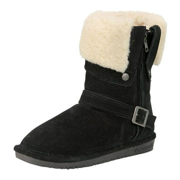 Bearpaw - Bearpaw Boots Womens Madison Suede Faux Leather Zipper Buckle ...