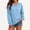 Blue-02, variant on DISKEBUISS Women's V Neck Sweatshirt Long Sleeve Oversized Top with Kangaroo Pocket for Fall Winter Casual Pullover