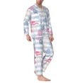 thumbnail image 2 of Yiaed Flamingo and Pineapple Print Men’s Pajamas Set - Long Sleeve Button Down Sleep Shirt and Pajama Bottoms Sleepwear Set Mens Pjs Sets Men's Pajama Bottoms-Medium, 2 of 7