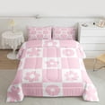 thumbnail image 2 of Homewish Cartoon Pink Flowers 2pcs Bedding Comforter Set for Female Men Teens,Retro Vintage Floral Twin Comforter Sets,Geometric Grid Buffalo Breathable Bedding Set,Microfiber Bedroom Decor, 2 of 8