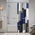 thumbnail image 1 of Petit Rideau de Douche Bleu Ensemble de Rideau de Douche pour Salle de Bain, Rideaux de Douche Imperméables et Rideau de Bain en Polyester pour Hôtel, Rideau de Douche Moderne Rideau de Douche Noir et Blanc, 36l x 72h, 1 of 5