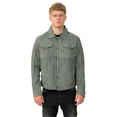 thumbnail image 6 of Mens Suede Leather Denim Jeans Jacket-Dover in Grey, 6 of 10
