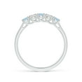 thumbnail image 2 of ANGARA Natural Half Eternity Five Stone Aquamarine and Diamond Wedding Ring in 14K White Gold for Women (Size-2.8mm) | March Birthstone, Anniversary, Jewelry Gift for Women | Natural Aquamarine Ring, 2 of 9