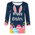 thumbnail image 4 of CAIXIA Easter Day Shirt Women 3/4 Sleeve Cute Rabbit Graphic Tees Crewneck T Shirts for Women Trendy Easter Gifts Summer Tunic Tops, 4 of 5