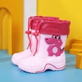 thumbnail image 2 of Gelikeya Rain Boots for Toddler Girl Soft and Breathable Cartoon Dinosaur Bucket Shoes Children's Footwear (Pink, Size 9-10 Years), 2 of 3