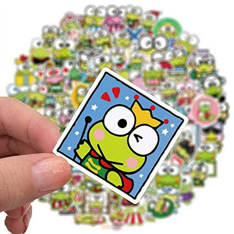 Yoksas Cute Frog Stickers,100 Pcs Vinyl Aesthetic Kawaii Frog Kids Stickers  for Laptop Water Bottle Scrapbooking