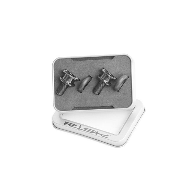 Soidarity Juego de tornillos de fijación RISK M8x15, soporte inferior de aleación de titanio, tornillos fijos de manivela resistentes al desgaste, Kit de Ciclismo Negro Soidarity OD026044-01