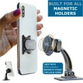 thumbnail image 2 of MOBI HANDLE Phone Ring Holder 3 Finger Grip Kickstand Magnetic 4 in 1 (Gun Black), 2 of 6