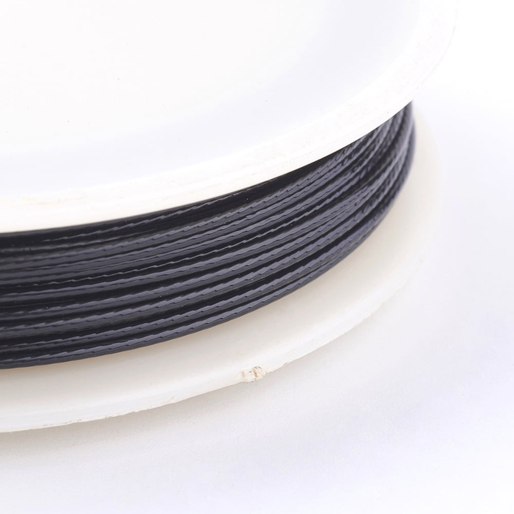 Tiger Tail Wire Nylon-coated Stainless Steel Black 18 Gauge 1.0mm about 32.8 Feet(10m)/roll