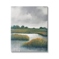 Stupell Industries Rural Marshland River Grass Painting Gallery Wrapped Canvas Print Wall Art, Design by Tim OToole