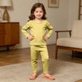 thumbnail image 4 of LEKWK Toddler Boys Girls Pajamas Long Sleeve Loungewear Tops Matching Straight Leg Pants Kids Cotton Sleepwear Fall Casual Home Nightwear 6M-7Y, 4 of 9