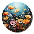 thumbnail image 2 of Designart "Pointillism Art of Vibrant Meadows with Wildflowers II" Floral Oversized Wall Clock, 2 of 5