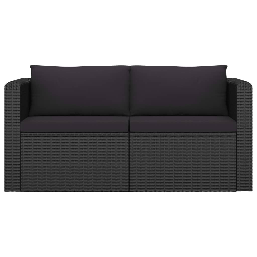 Kepooman Outdoor Sofa Set, Garden Rattan Sofa Set for Two-Person with Two Cushions and Two Pillows, Set of 2 Kepooman Outdoor Sofa Set, Garden Rattan Sofa Set for Two-Person with Two Cushions and Two Pillows, Set of 2