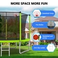thumbnail image 6 of Yoneston 8FT Outdoor Trampoline with Basketball Hoop, 240LBS Round Trampoline with Ladder and Safety Enclosure for Kids and Adults in Backyard Garden, Green, 6 of 10