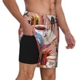 thumbnail image 2 of Kdxio Gnomes Books Tea Cups Print Men'S Swim Trunks With Compression Liner 7 Inch Inseam Quick Dry Swim Shorts, 2 of 7