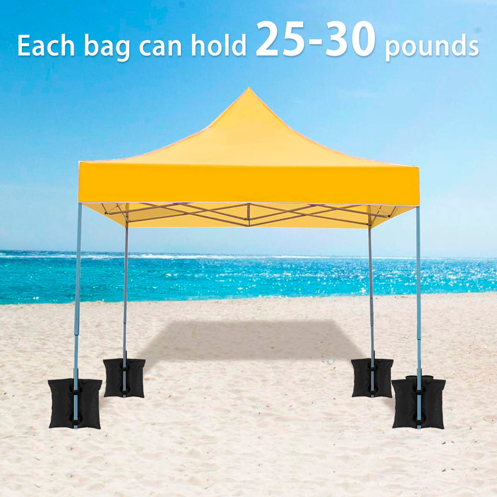 Outdoor Sun Shelter Canopy 42.5 x 40.5 cm 4Pcs Grade Weights Bag Black 600D Oxford Cloth Heavy Duty Tent Weighted Feet Bag for Pop up Canopy Tent 