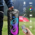 thumbnail image 3 of PEPWELL Portable Bluetooth Speaker, Wireless Boombox with Deep Heavy Bass Subwoofer, RGB LED Lights, TWS Pairing, Loud Stereo Sound, DJ Party/Karaoke Machine with Mic for Outdoor/Home/Camping, 3 of 10