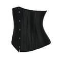 thumbnail image 4 of Fashion Women's Steel Boned Waist Trainer Underbust Corset Bustier Lingerie with G-string Black, 4 of 7