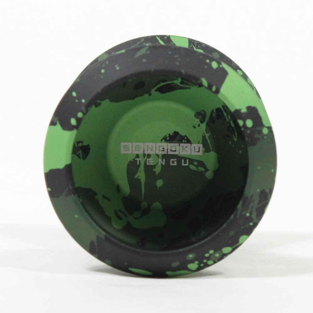 Sengoku Tengu Yo-Yo - 6061 Aluminum Monometal YoYo (Black Green Acidwash)