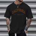 thumbnail image 2 of Rggeeun Mens Tshirts Leopard Letter Print Solid Color Short Sleeve Crew Neck Loose Fit Soft Breathable for Summer Office Wear Casual Shirts,Black,Xxs, 2 of 4