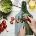 thumbnail image 3 of Architecture Cutting Board, Sculptured Greenery on the Grounds of Achillion Palace Corfu Island, Decorative Tempered Glass Cutting and Serving Board, Wine Bottle Shape, Green Beige, by Ambesonne, 3 of 5