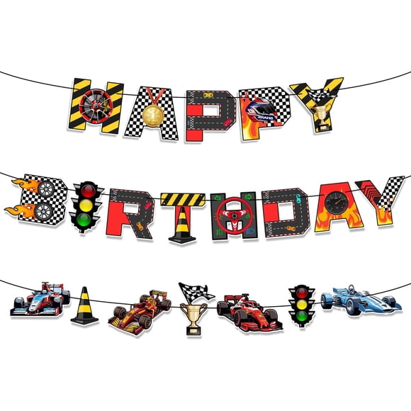 Decoración para fiesta de cumpleaños, coche de carreras Neyeidru, 3 unidades