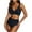 Black, variant on ZQUUVOU Women's Bikini Set High Waisted V-Neck Solid Swimsuit (Blue,L)