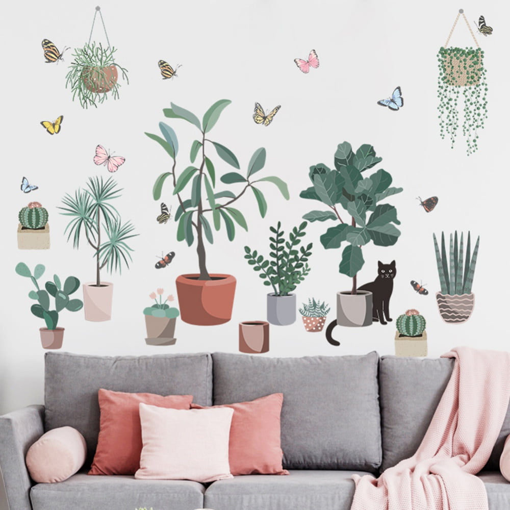 Cartoon Potted Cactus Wall Sticker Cartoon Potted Cactus Wall Sticker